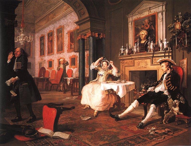 William Hogarth Marriage a la Mode Scene II Early in the Morning oil painting image